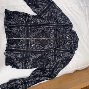 Missguided Black and White Paisley Bandana Jacket